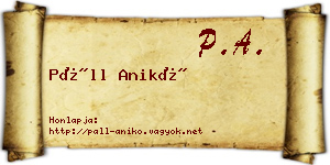 Páll Anikó névjegykártya